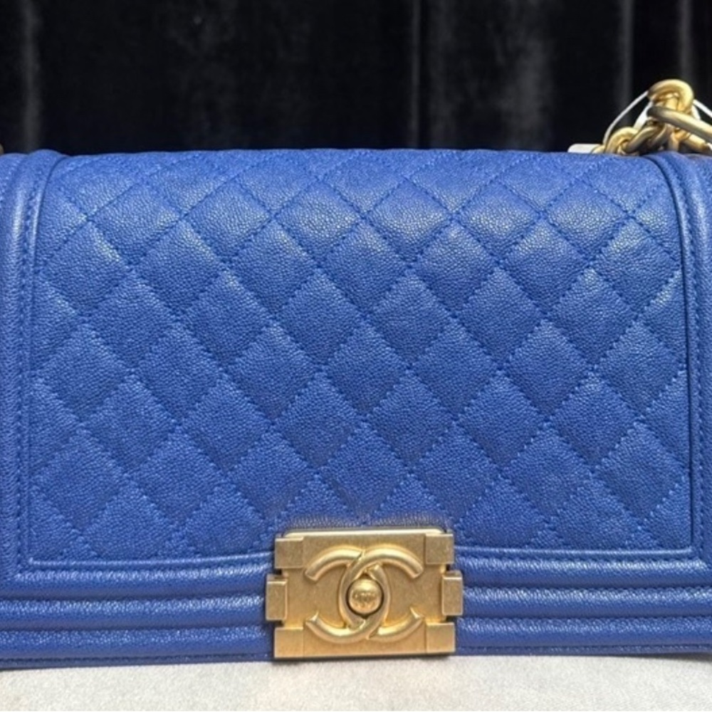 CHANEL Royal Blue Quilted Crossbody Bag